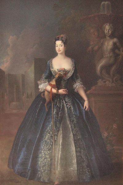 antoine pesne Portrait of Anna Orzelska with a pug. oil painting picture